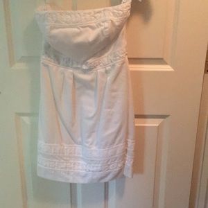 White strapless dress